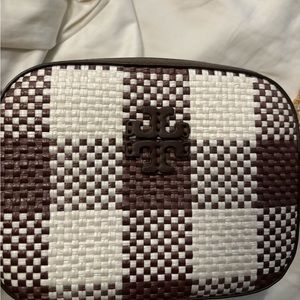 Tory Burch raffia and leather  crossbody bag like new